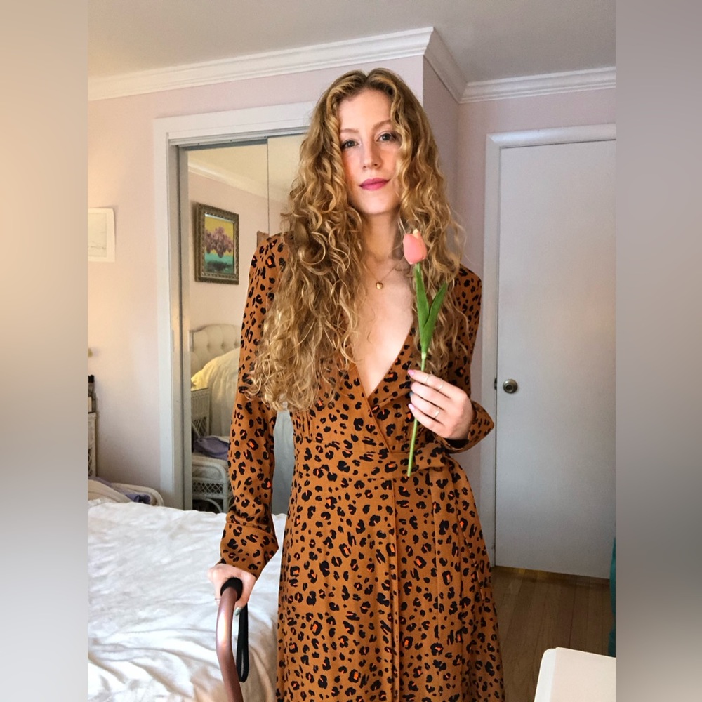 &Other Stories Leopard Print Wrap Dress